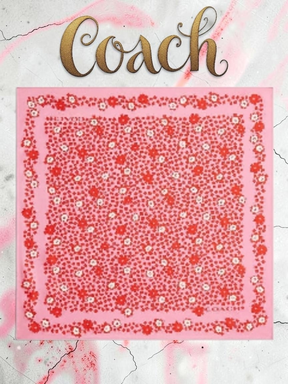 COACH Country Club Silk Floral Print Bandana NWT
